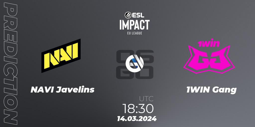 NAVI Javelins vs 1WIN Gang: Betting TIp, Match Prediction. 14.03.24. CS2 (CS:GO), ESL Impact League Season 5: Europe