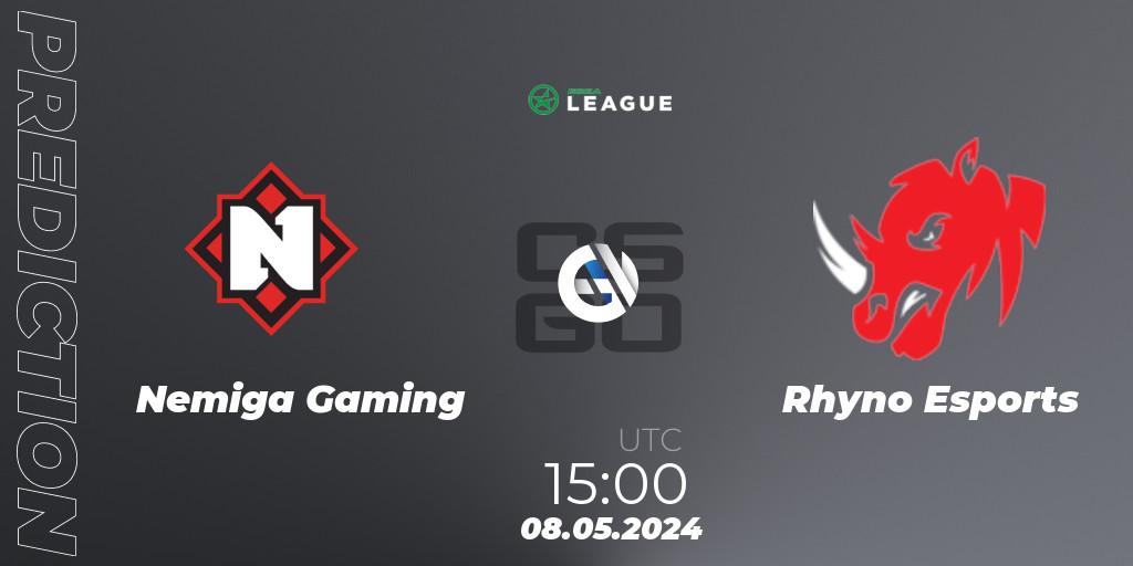 Nemiga Gaming vs Rhyno Esports: Betting TIp, Match Prediction. 08.05.2024 at 15:00. Counter-Strike (CS2), ESEA Season 49: Advanced Division - Europe