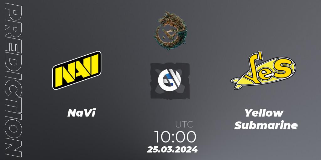NaVi vs Yellow Submarine: Betting TIp, Match Prediction. 25.03.24. Dota 2, PGL Wallachia Season 1: Eastern Europe Closed Qualifier
