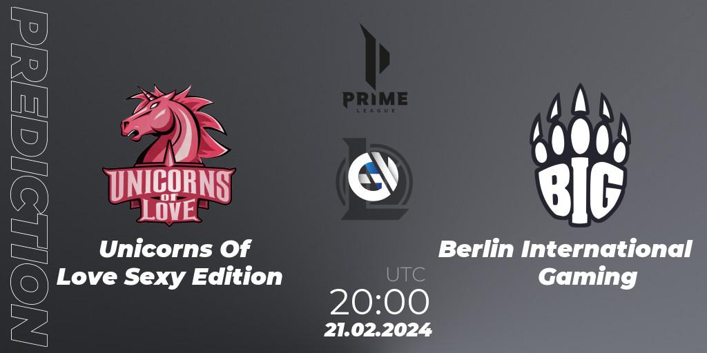 Unicorns Of Love Sexy Edition vs Berlin International Gaming: Betting TIp, Match Prediction. 18.01.24. LoL, Prime League Spring 2024 - Group Stage