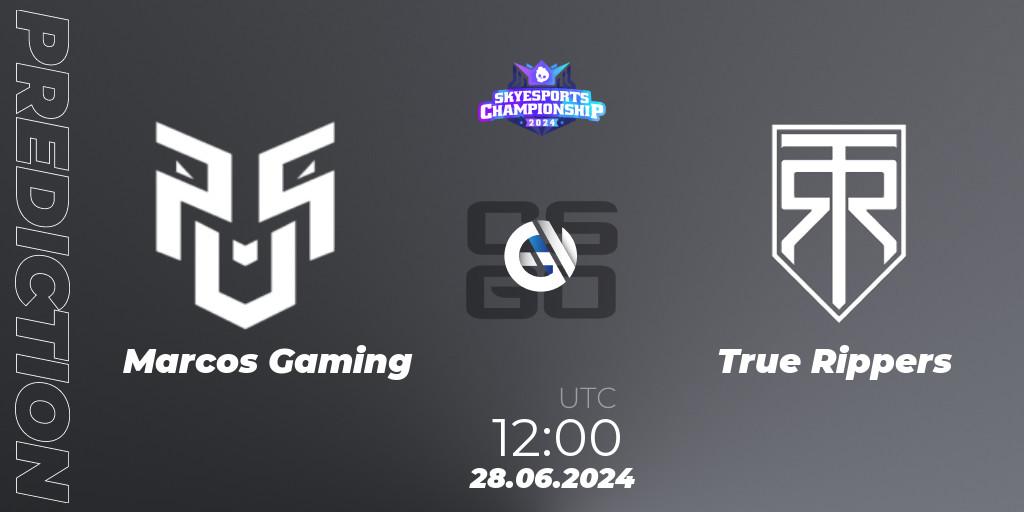 Marcos Gaming vs True Rippers: Betting TIp, Match Prediction. 28.06.2024 at 12:20. Counter-Strike (CS2), Skyesports Championship 2024: Indian Qualifier