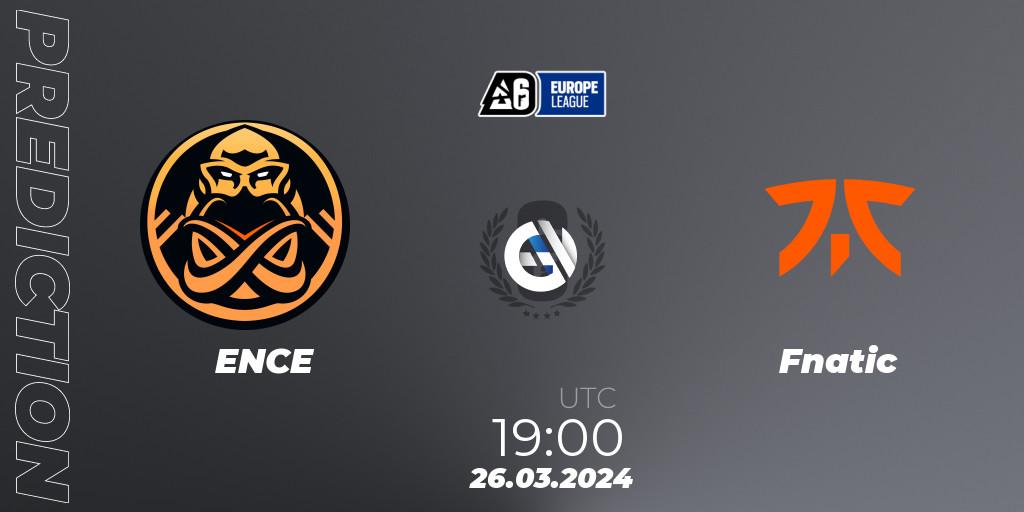 ENCE vs Fnatic: Betting TIp, Match Prediction. 26.03.24. Rainbow Six, Europe League 2024 - Stage 1