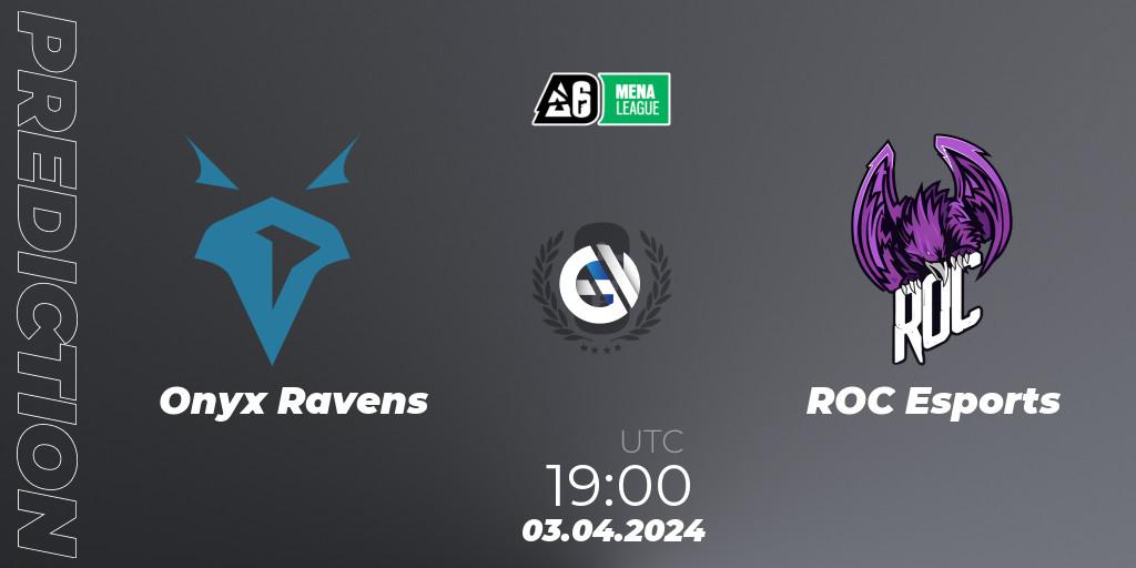 Onyx Ravens vs ROC Esports: Betting TIp, Match Prediction. 03.04.2024 at 19:00. Rainbow Six, MENA League 2024 - Stage 1