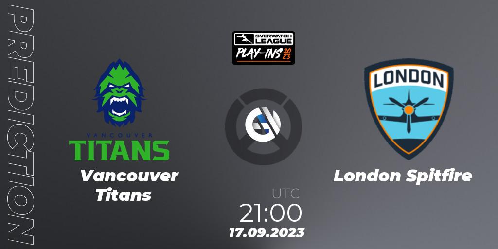 Vancouver Titans vs London Spitfire: Betting TIp, Match Prediction. 17.09.23. Overwatch, Overwatch League 2023 - Play-Ins
