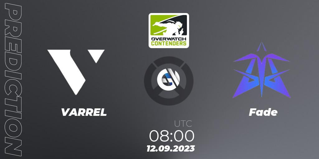 VARREL vs Fade: Betting TIp, Match Prediction. 12.09.2023 at 08:00. Overwatch, Overwatch Contenders 2023 Fall Series: Asia Pacific