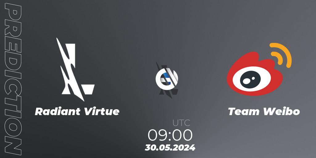 Radiant Virtue vs Team Weibo: Betting TIp, Match Prediction. 30.05.2024 at 09:00. Wild Rift, Wild Rift Super League Summer 2024 - 5v5 Tournament Group Stage