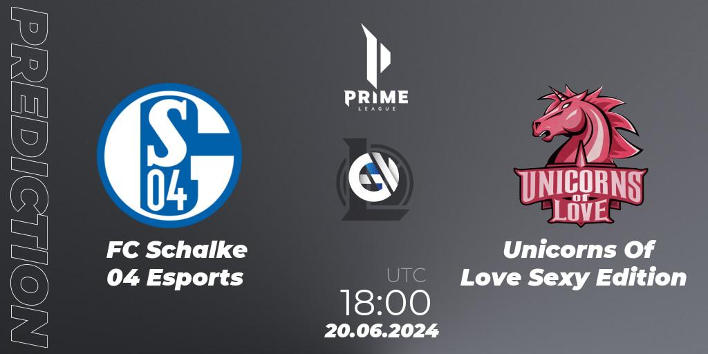 FC Schalke 04 Esports vs Unicorns Of Love Sexy Edition: Betting TIp, Match Prediction. 20.06.2024 at 18:00. LoL, Prime League Summer 2024