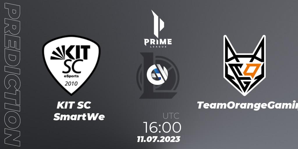 KIT SC SmartWe vs TeamOrangeGaming: Betting TIp, Match Prediction. 11.07.2023 at 16:00. LoL, Prime League 2nd Division Summer 2023