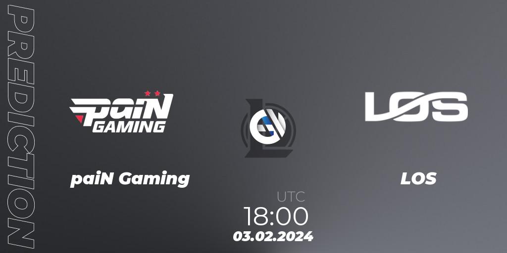 paiN Gaming vs LOS: Betting TIp, Match Prediction. 03.02.24. LoL, CBLOL Split 1 2024 - Group Stage