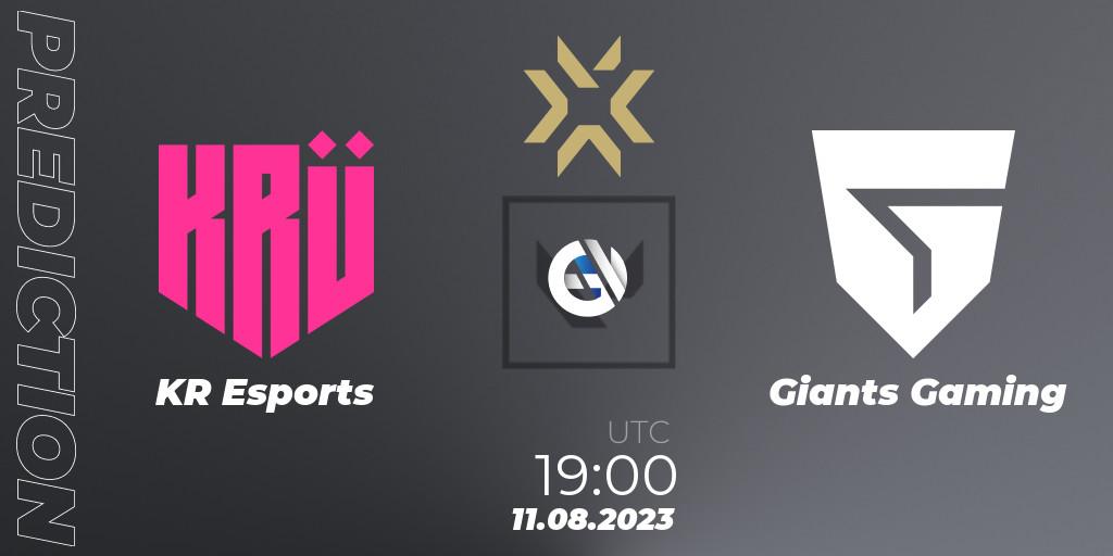KRÜ Esports vs Giants Gaming: Betting TIp, Match Prediction. 11.08.2023 at 19:10. VALORANT, VALORANT Champions 2023