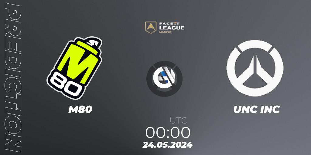 M80 vs UNC INC: Betting TIp, Match Prediction. 24.05.2024 at 00:00. Overwatch, FACEIT League Season 1 - NA Master Road to EWC