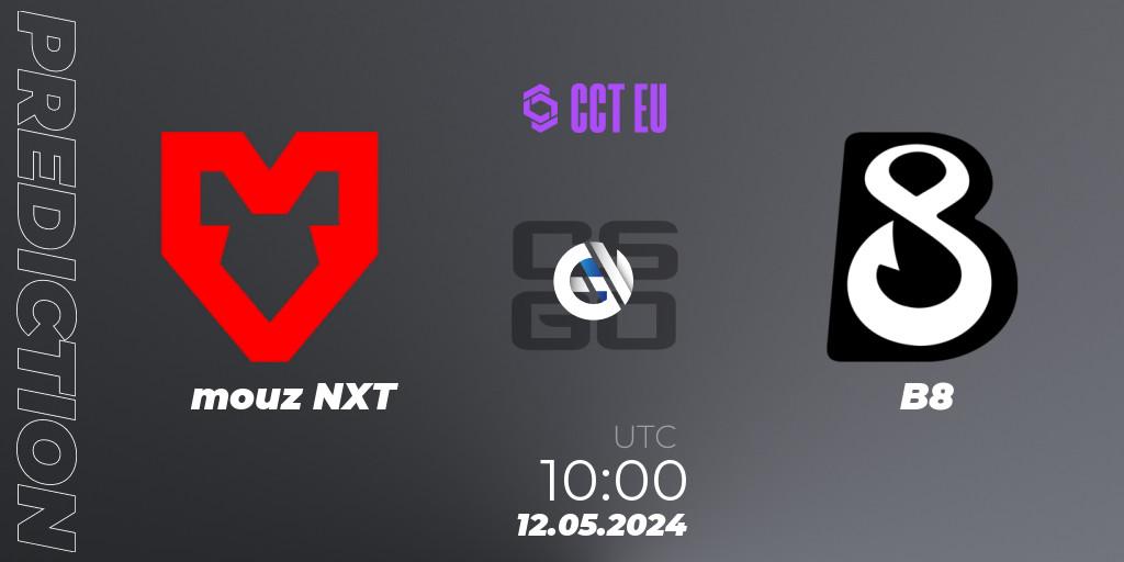 mouz NXT vs B8: Betting TIp, Match Prediction. 12.05.2024 at 10:00. Counter-Strike (CS2), CCT Season 2 Europe Series 2 