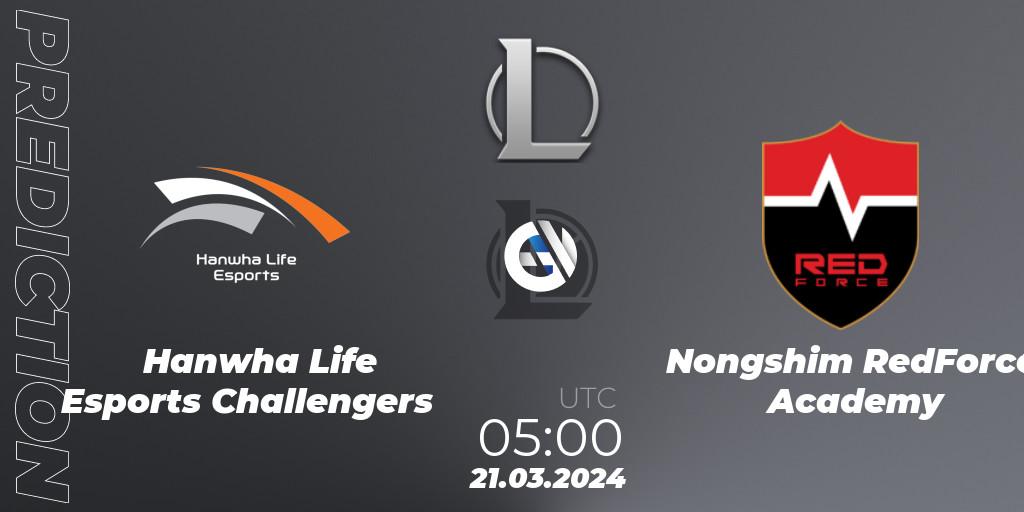 Hanwha Life Esports Challengers vs Nongshim RedForce Academy: Betting TIp, Match Prediction. 21.03.24. LoL, LCK Challengers League 2024 Spring - Group Stage
