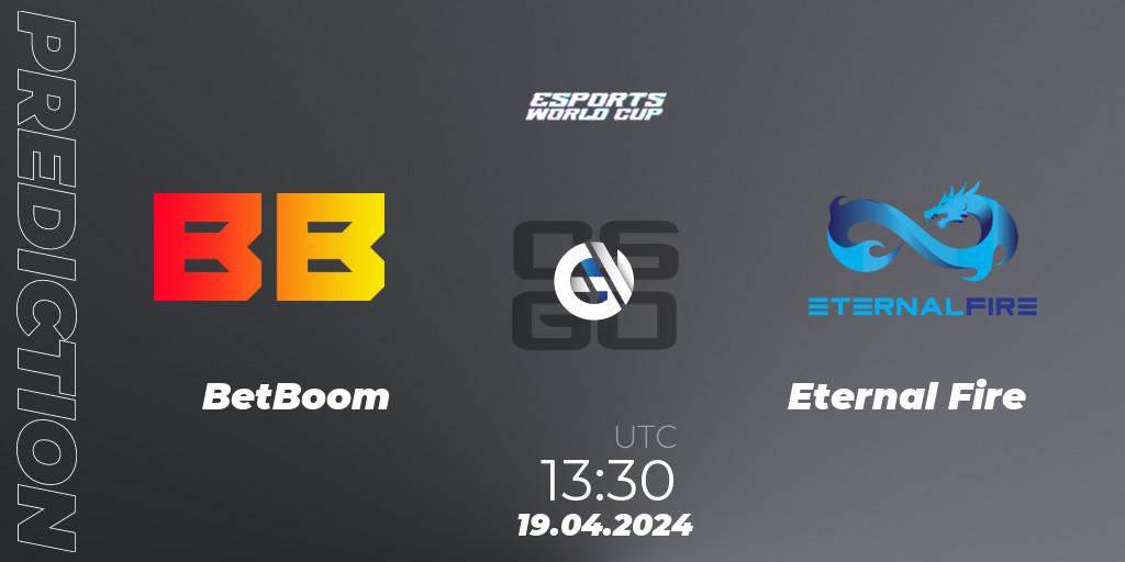 BetBoom vs Eternal Fire: Betting TIp, Match Prediction. 19.04.2024 at 13:30. Counter-Strike (CS2), Esports World Cup 2024: European Closed Qualifier