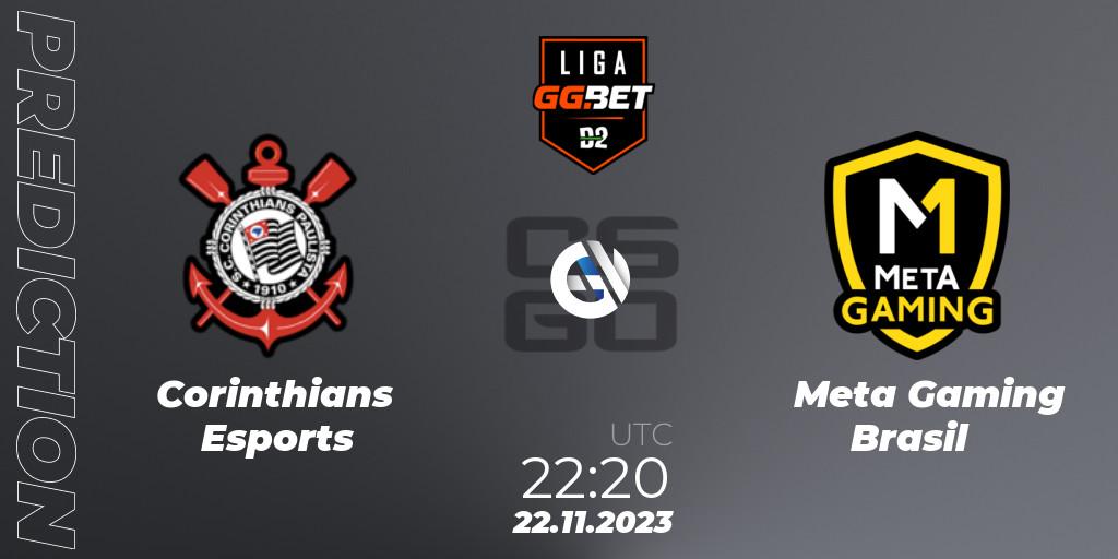 Corinthians Esports vs Meta Gaming Brasil: Betting TIp, Match Prediction. 22.11.2023 at 22:40. Counter-Strike (CS2), Dust2 Brasil Liga Season 2