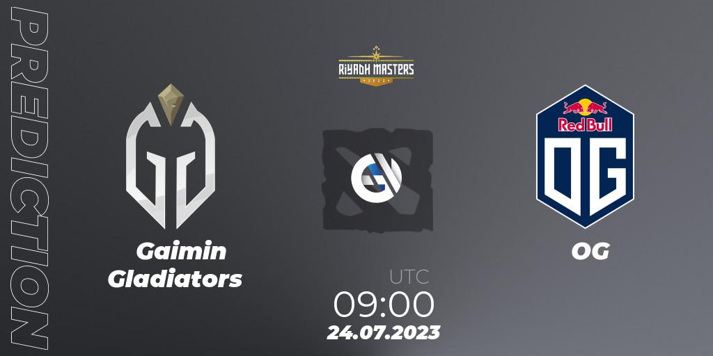 Gaimin Gladiators vs OG: Betting TIp, Match Prediction. 24.07.23. Dota 2, Riyadh Masters 2023 - Group Stage