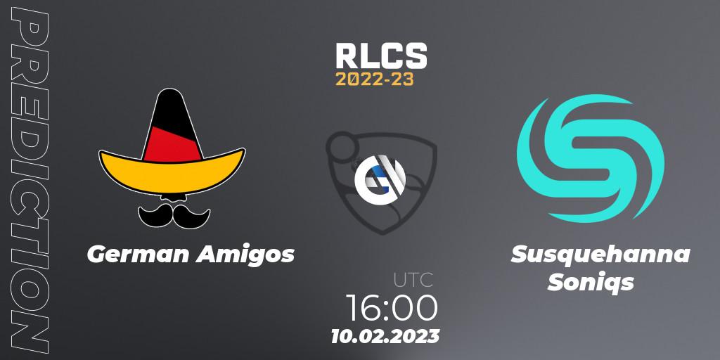 German Amigos vs Susquehanna Soniqs: Betting TIp, Match Prediction. 10.02.23. Rocket League, RLCS 2022-23 - Winter: Europe Regional 2 - Winter Cup
