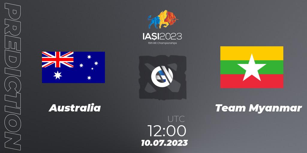 Australia vs Team Myanmar: Betting TIp, Match Prediction. 10.07.2023 at 13:00. Dota 2, Gamers8 IESF Asian Championship 2023