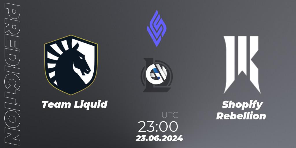 Team Liquid vs Shopify Rebellion: Betting TIp, Match Prediction. 23.06.2024 at 23:00. LoL, LCS Summer 2024 - Group Stage