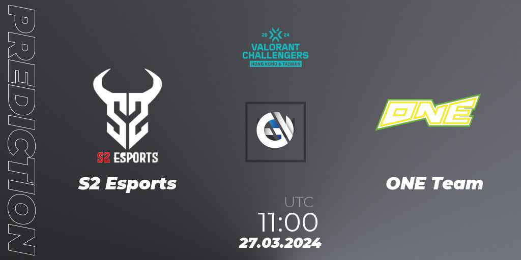 S2 Esports vs ONE Team: Betting TIp, Match Prediction. 27.03.24. VALORANT, VALORANT Challengers Hong Kong and Taiwan 2024: Split 1