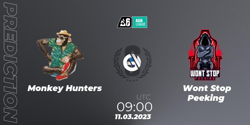 Monkey Hunters vs Wont Stop Peeking: Betting TIp, Match Prediction. 11.03.2023 at 10:00. Rainbow Six, South Asia League 2023 - Stage 1