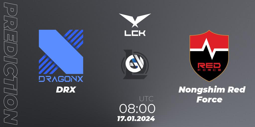 DRX vs Nongshim Red Force: Betting TIp, Match Prediction. 17.01.24. LoL, LCK Spring 2024 - Group Stage