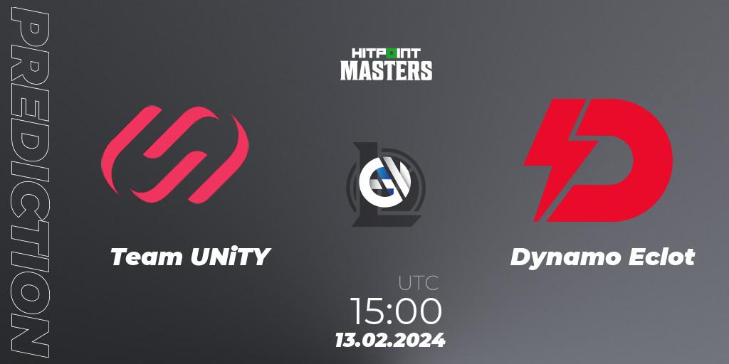 Team UNiTY vs Dynamo Eclot: Betting TIp, Match Prediction. 13.02.2024 at 15:00. LoL, Hitpoint Masters Spring 2024