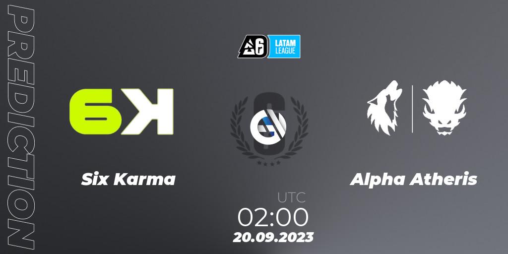 Six Karma vs Alpha Atheris: Betting TIp, Match Prediction. 20.09.2023 at 02:00. Rainbow Six, LATAM League 2023 - Stage 2