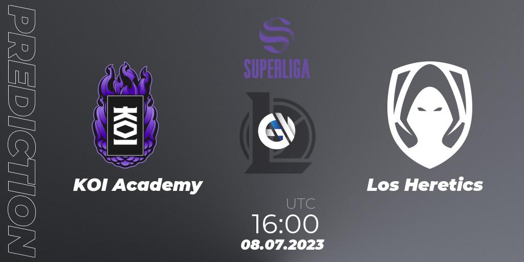 KOI Academy vs Los Heretics: Betting TIp, Match Prediction. 08.07.2023 at 17:00. LoL, Superliga Summer 2023 - Group Stage