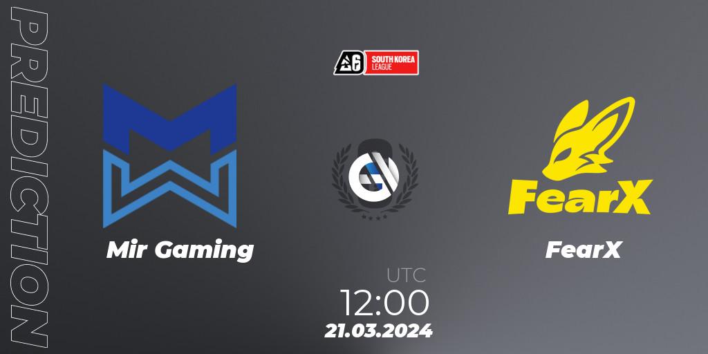 Mir Gaming vs FearX: Betting TIp, Match Prediction. 21.03.24. Rainbow Six, South Korea League 2024 - Stage 1
