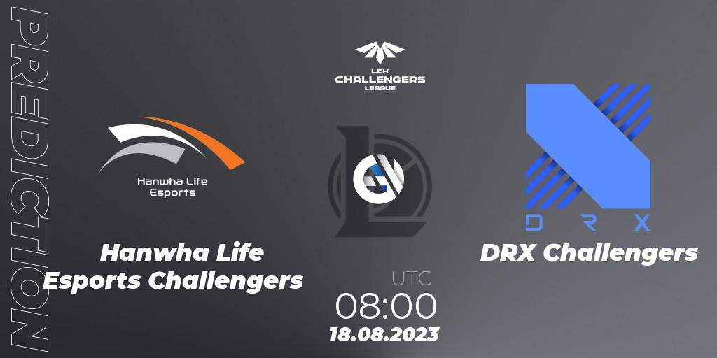 Hanwha Life Esports Challengers vs DRX Challengers: Betting TIp, Match Prediction. 18.08.2023 at 08:00. LoL, LCK Challengers League 2023 Summer - Playoffs