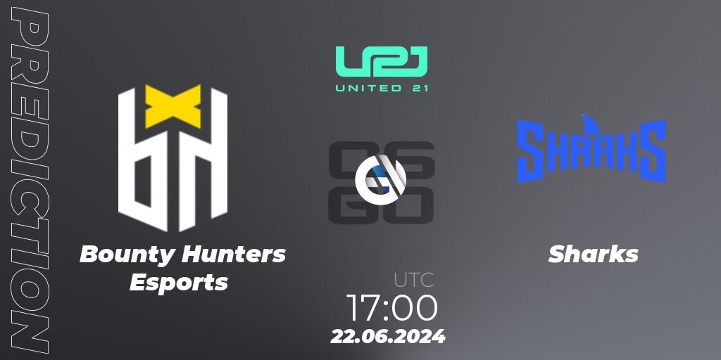 Bounty Hunters Esports vs Sharks: Betting TIp, Match Prediction. 20.06.2024 at 20:30. Counter-Strike (CS2), United21 South America Season 1