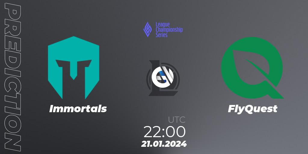 Immortals vs FlyQuest: Betting TIp, Match Prediction. 21.01.24. LoL, LCS Spring 2024 - Group Stage