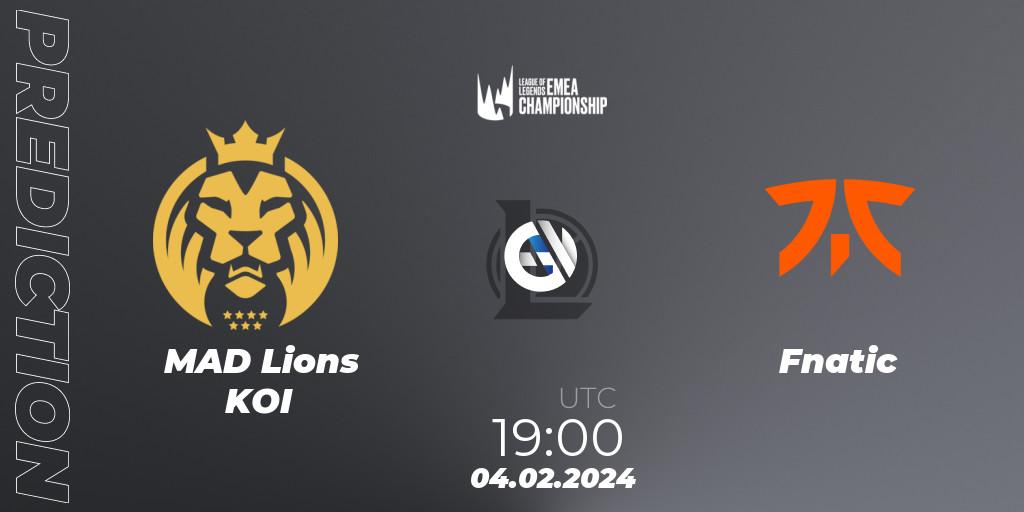 MAD Lions KOI vs Fnatic: Betting TIp, Match Prediction. 04.02.24. LoL, LEC Winter 2024 - Playoffs
