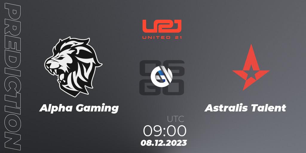 Alpha Gaming vs Astralis Talent: Betting TIp, Match Prediction. 08.12.23. CS2 (CS:GO), United21 Season 9