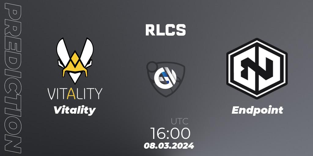 Vitality vs Endpoint: Betting TIp, Match Prediction. 08.03.2024 at 16:00. Rocket League, RLCS 2024 - Major 1: Europe Open Qualifier 3