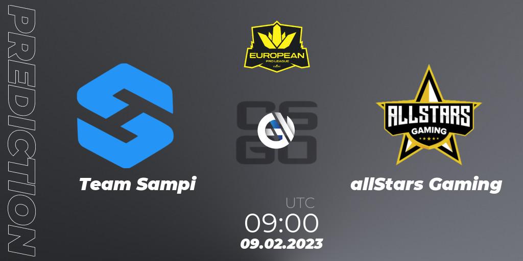 Team Sampi vs allStars Gaming: Betting TIp, Match Prediction. 09.02.23. CS2 (CS:GO), European Pro League Season 6: Division 2
