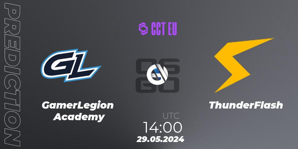 GamerLegion Academy vs ThunderFlash: Betting TIp, Match Prediction. 29.05.2024 at 14:00. Counter-Strike (CS2), CCT Season 2 Europe Series 5 Closed Qualifier
