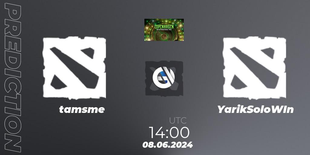 tamsme vs YarikSoloWIn: Betting TIp, Match Prediction. 08.06.2024 at 14:00. Dota 2, The International 2024: Western Europe Open Qualifier #2