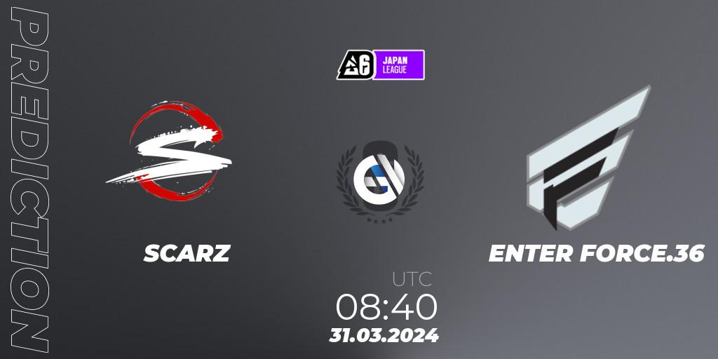 SCARZ vs ENTER FORCE.36: Betting TIp, Match Prediction. 31.03.2024 at 08:40. Rainbow Six, Japan League 2024 - Stage 1