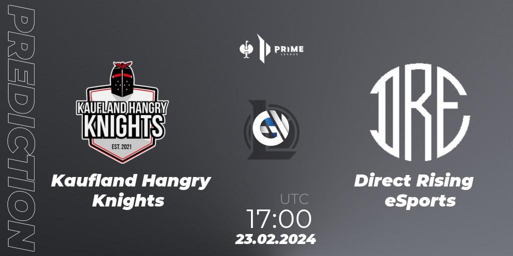 Kaufland Hangry Knights vs Direct Rising eSports: Betting TIp, Match Prediction. 23.02.2024 at 17:00. LoL, Prime League 2nd Division