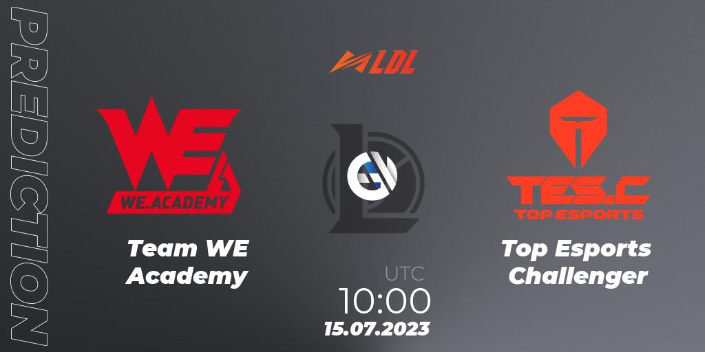 Team WE Academy vs Top Esports Challenger: Betting TIp, Match Prediction. 15.07.2023 at 11:00. LoL, LDL 2023 - Regular Season - Stage 3