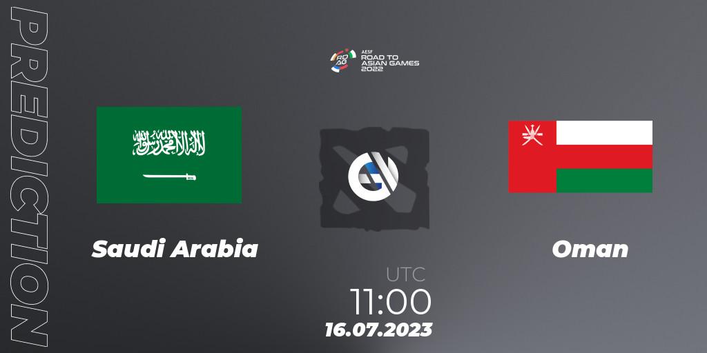 Saudi Arabia vs Oman: Betting TIp, Match Prediction. 16.07.2023 at 11:40. Dota 2, 2022 AESF Road to Asian Games - West Asia