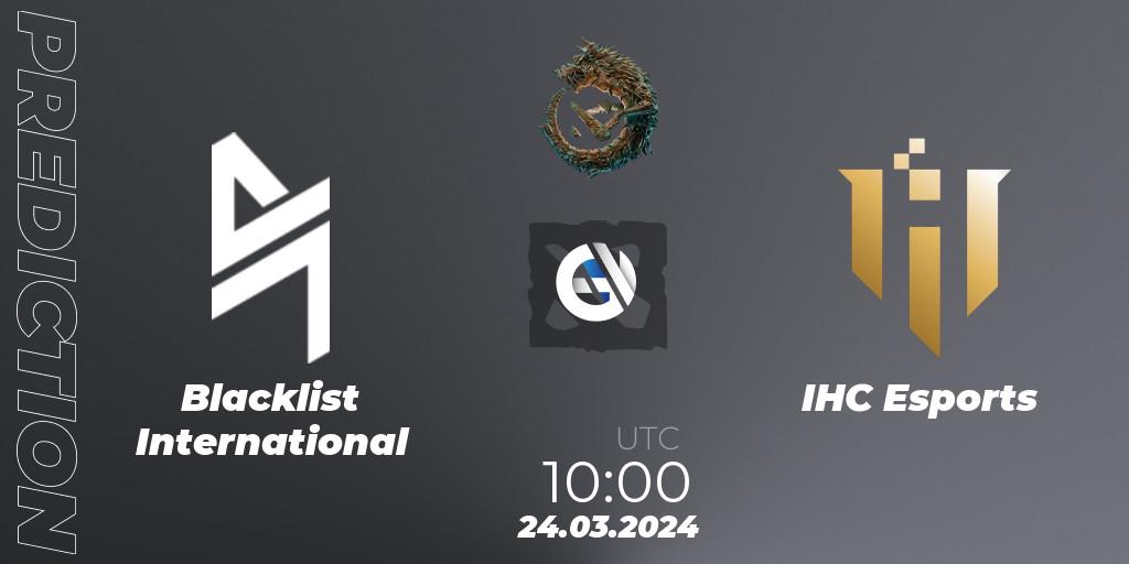 Blacklist International vs IHC Esports: Betting TIp, Match Prediction. 24.03.24. Dota 2, PGL Wallachia Season 1: Southeast Asia Open Qualifier #2