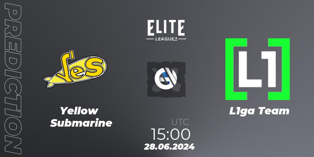 Yellow Submarine vs L1ga Team: Betting TIp, Match Prediction. 28.06.2024 at 14:00. Dota 2, Elite League Season 2: Eastern Europe Closed Qualifier