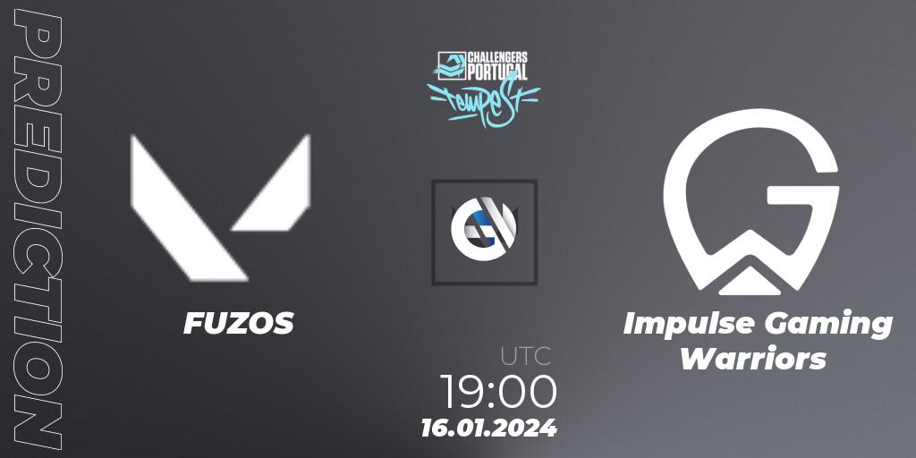 FUZOS vs Impulse Gaming Warriors: Betting TIp, Match Prediction. 16.01.2024 at 19:00. VALORANT, VALORANT Challengers 2024 Portugal: Tempest Split 1