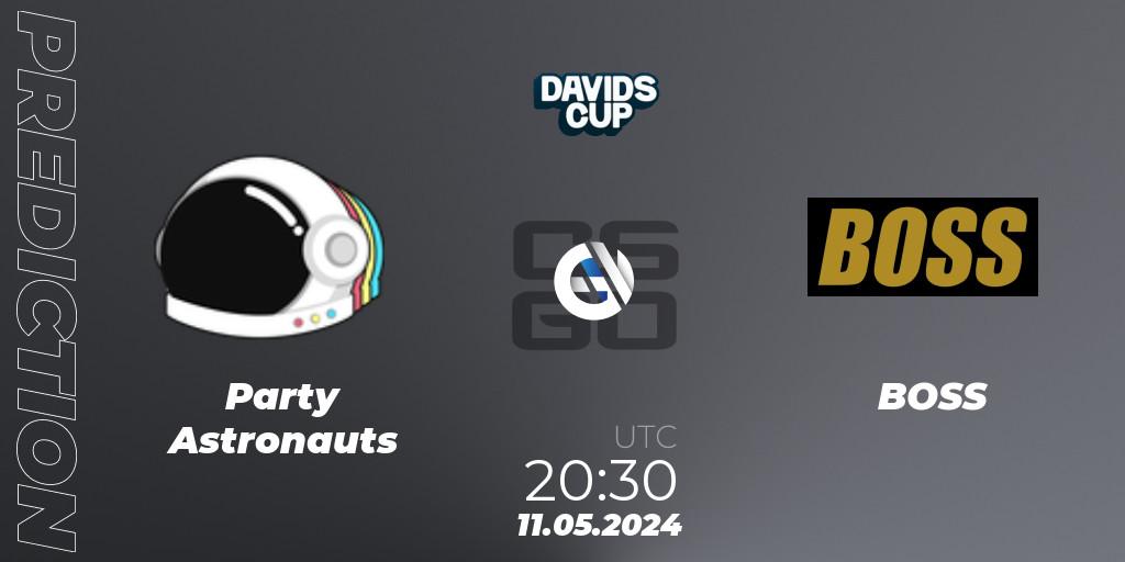 Party Astronauts vs BOSS: Betting TIp, Match Prediction. 11.05.2024 at 20:30. Counter-Strike (CS2), David's Cup 2024