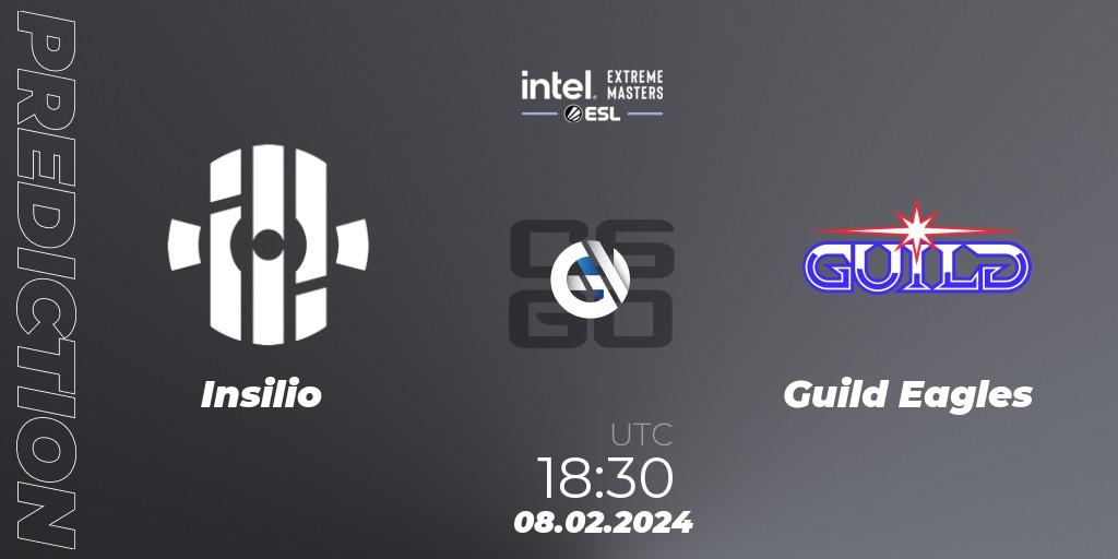 Insilio vs Guild Eagles: Betting TIp, Match Prediction. 08.02.2024 at 18:30. Counter-Strike (CS2), Intel Extreme Masters China 2024: European Closed Qualifier