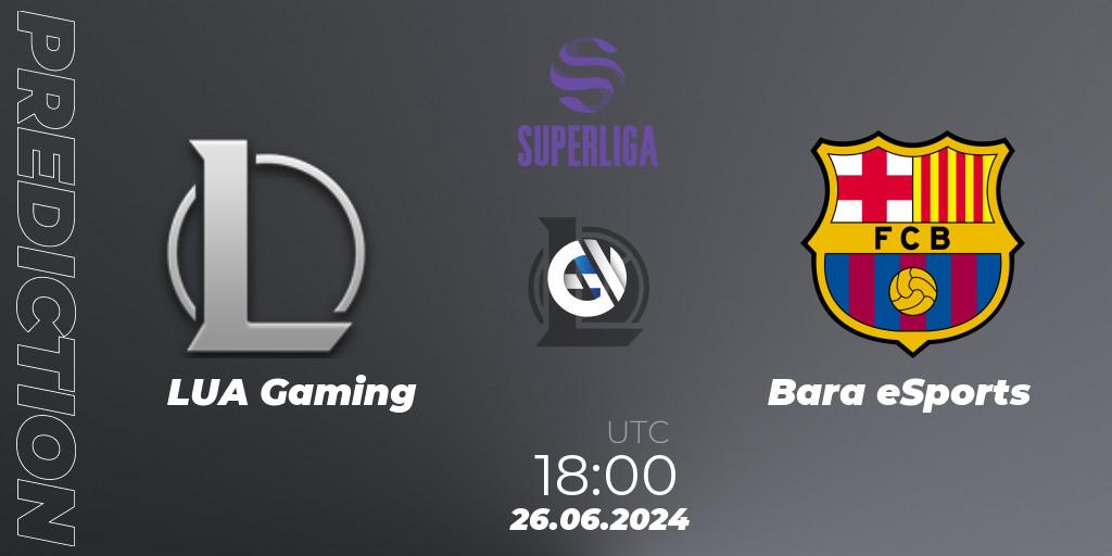 LUA Gaming vs Barça eSports: Betting TIp, Match Prediction. 26.06.2024 at 18:00. LoL, LVP Superliga Summer 2024