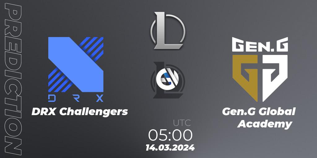 DRX Challengers vs Gen.G Global Academy: Betting TIp, Match Prediction. 14.03.24. LoL, LCK Challengers League 2024 Spring - Group Stage